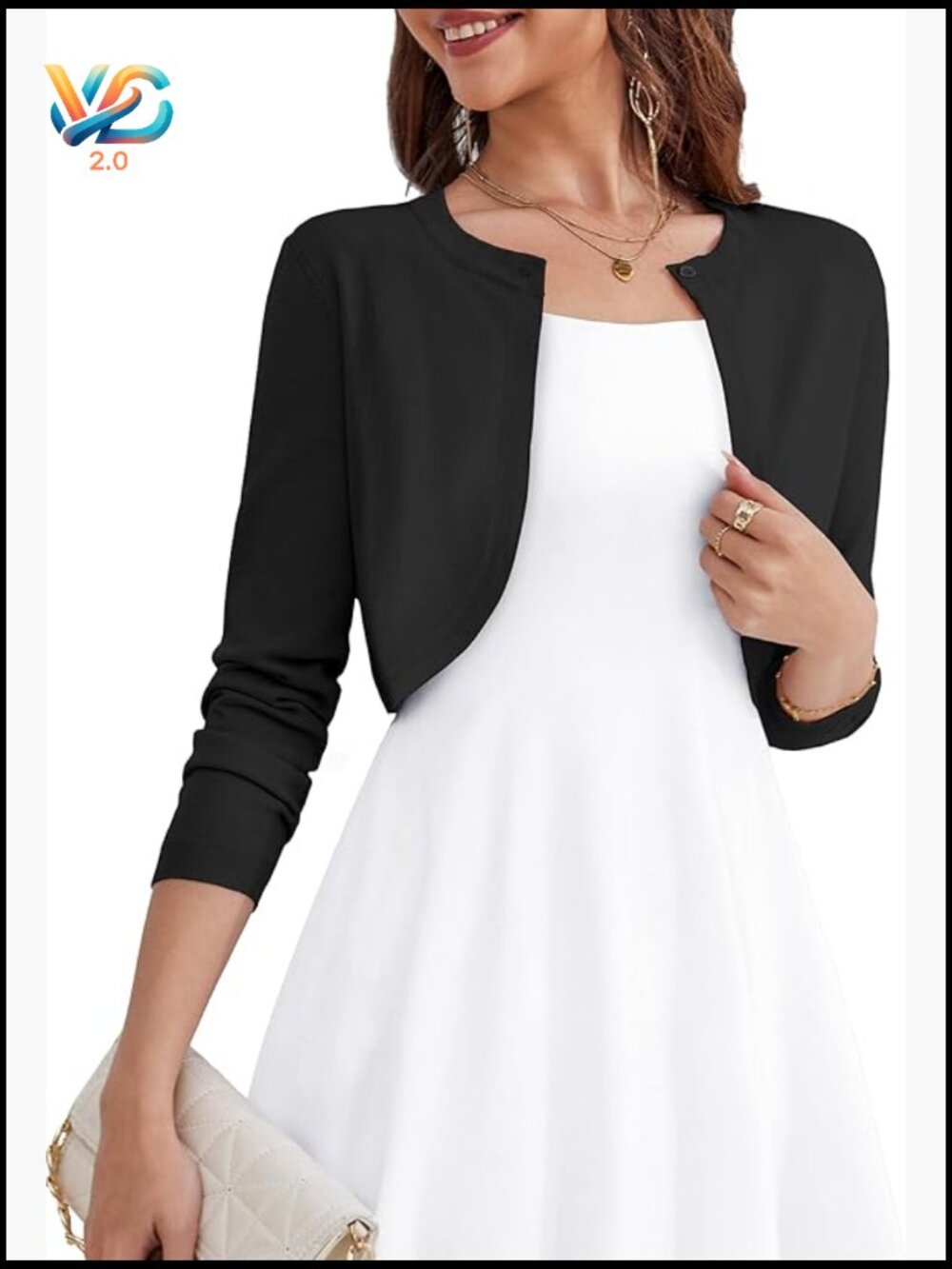 Long Sleeve Cropped Cardigan Shrug Open Front Lightweight Knit Sweater S-Xl